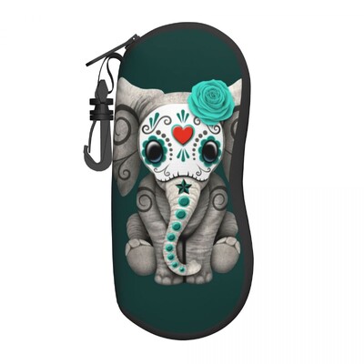 Husă verticală pentru ochelari cu craniu de zahăr Ziua morților Festivalul din Mexic Husă pentru ochelari de soare de zi cu zi pentru bărbați, femei, breloc, cutie pentru ochelari