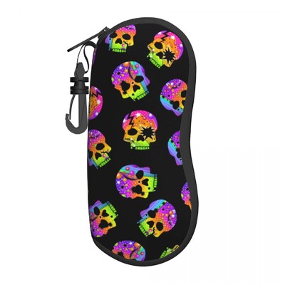 Husă verticală pentru ochelari cu craniu de zahăr Ziua morților Festivalul din Mexic Husă pentru ochelari de soare de zi cu zi pentru bărbați, femei, breloc, cutie pentru ochelari