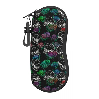 Husă verticală pentru ochelari cu craniu de zahăr Ziua morților Festivalul din Mexic Husă pentru ochelari de soare de zi cu zi pentru bărbați, femei, breloc, cutie pentru ochelari