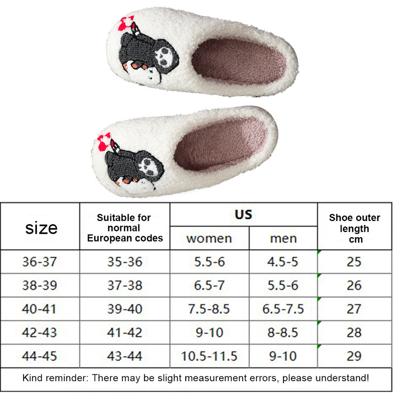 Papuci de pluș de Halloween Pantofi caldi pentru casă, papuci termici plati anti-alunecare Papuci moale cu blană pentru dormitor în aer liber, interior
