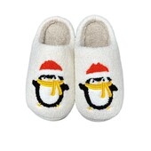 AD Cadouri de Crăciun Papuci de iarnă Pinguin Pluș Femei/Bărbați Papuci de casă calde de interior pentru cupluri Pantofi drăguți și confortabili