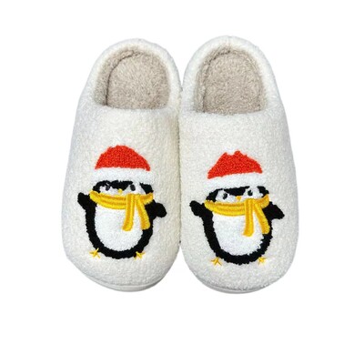 AD Cadouri de Crăciun Papuci de iarnă Pinguin Pluș Femei/Bărbați Papuci de casă calde de interior pentru cupluri Pantofi drăguți și confortabili