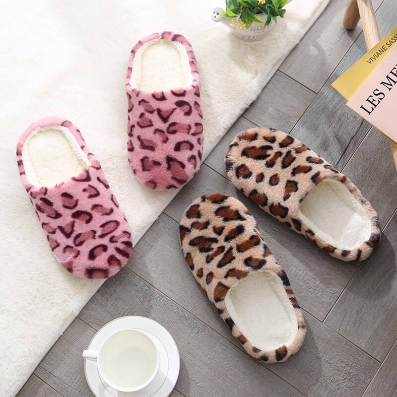 Μαλακές οικιακές παντόφλες Leopard Γυναικείες Παντόφλες Χειμερινές Εσωτερικές ελαφριές Άνετα Παπούτσια δαπέδου Ζευγάρι Silence Slides Παντόφλες Υπνοδωμάτιο Σπίτι