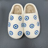 AD Ins Retro Blue small evil eyes dolt Зимни плюшени чехли Топли чехли Модни уютни обувки