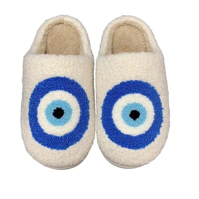 AD Ins Retro Blue small evil eyes dolt Зимни плюшени чехли Топли чехли Модни уютни обувки