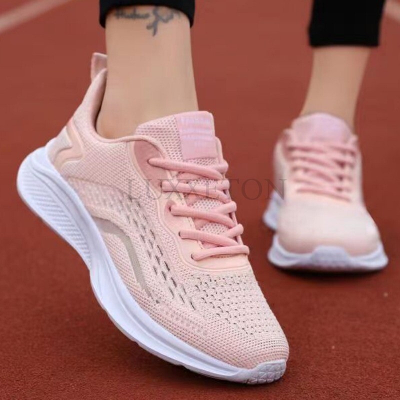 Lapos aljú, kerek orrú futócipők hálós felülettel a könnyű, csúszásmentes, lélegző alkalmi és kényelmes sportcipőkért