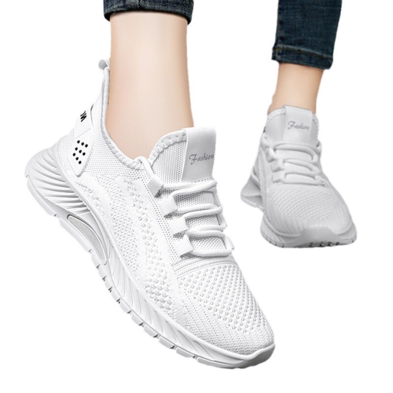 Pantofi de toamnă pentru lucru în sală, ocazional, pantofi cu șireturi pentru femei, sport, în aer liber, zburători, țesut, pantofi, confort, ușoare, anti-alunecare, atletic