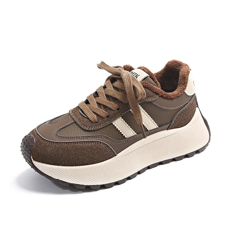 2024 Reducere fierbinte Pantofi de damă Pantofi vulcanizați de damă cu șireturi în față Iarnă Plus catifea pantofi ocazionali