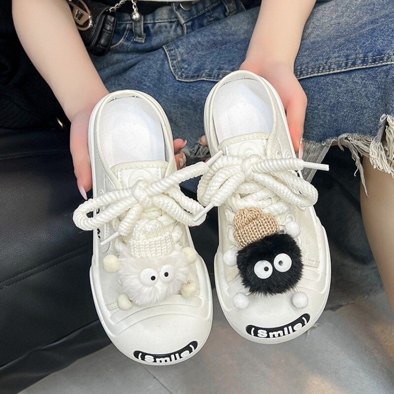 2024 pantofi pentru femei panza cu danturi pantofi vulcanizati panza de desene animate panza varf rotund ocazional pantofi sport pentru femei Zapatos Mujer