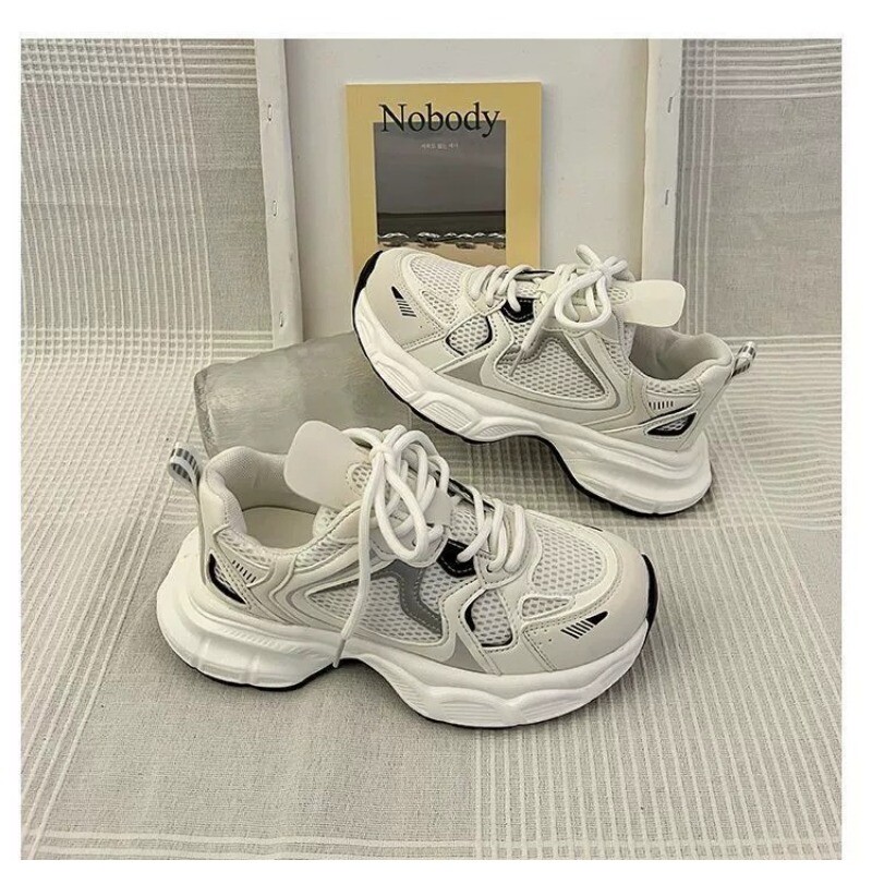 Pantofi casual pentru femei, cu platformă de modă, pantofi pentru femei, toamna 2024, noua creștere, pantofi sport din plasă respirabilă, pantof casual alb 35-40