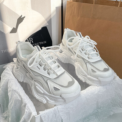 Vastag talpú plüss apacipő légáteresztő és kényelmes hálós felülettel Divatos és sokoldalú alkalmi sportcipők