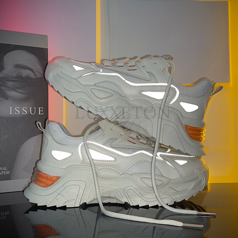 Vastag talpú plüss apacipő légáteresztő és kényelmes hálós felülettel Divatos és sokoldalú alkalmi sportcipők