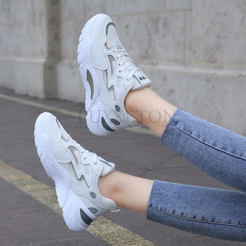 Storo pado tinklinio audeklo kvėpuojantys koledžo stiliaus sportiniai batai žemo kirpimo, patogūs, universalūs, madingi moteriški laisvalaikio batai tėčiui