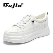Fujin, 4,5 cm, din piele naturală, pantofi pentru femei, pantofi cu platformă, pantofi de iarnă pentru femei, respirabili, pantofi albi, primăvară, toamnă, iarnă