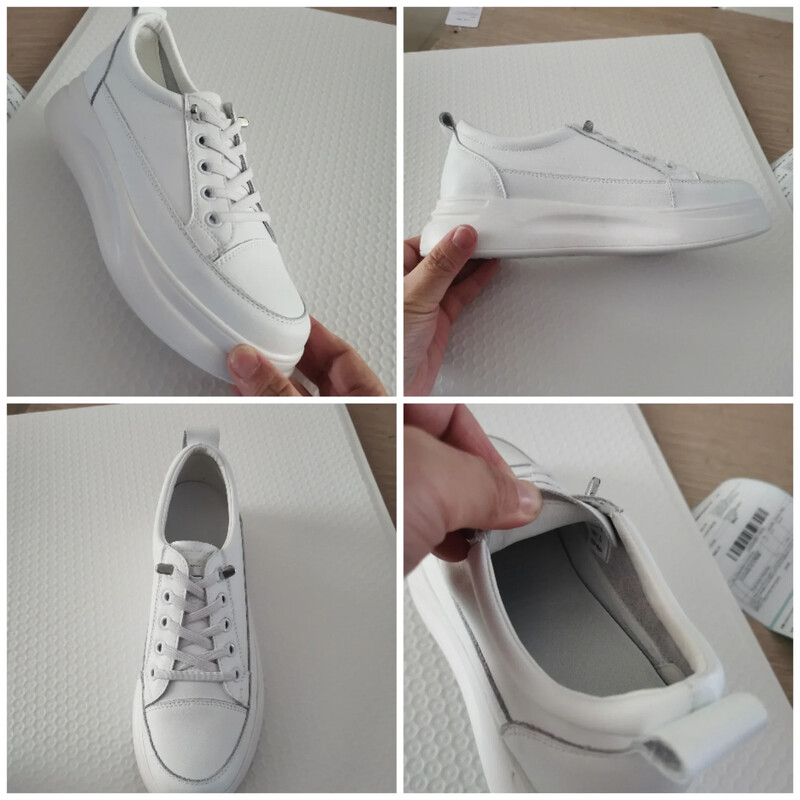 Fujin, 4,5 cm, din piele naturală, pantofi pentru femei, pantofi cu platformă, pantofi de iarnă pentru femei, respirabili, pantofi albi, primăvară, toamnă, iarnă