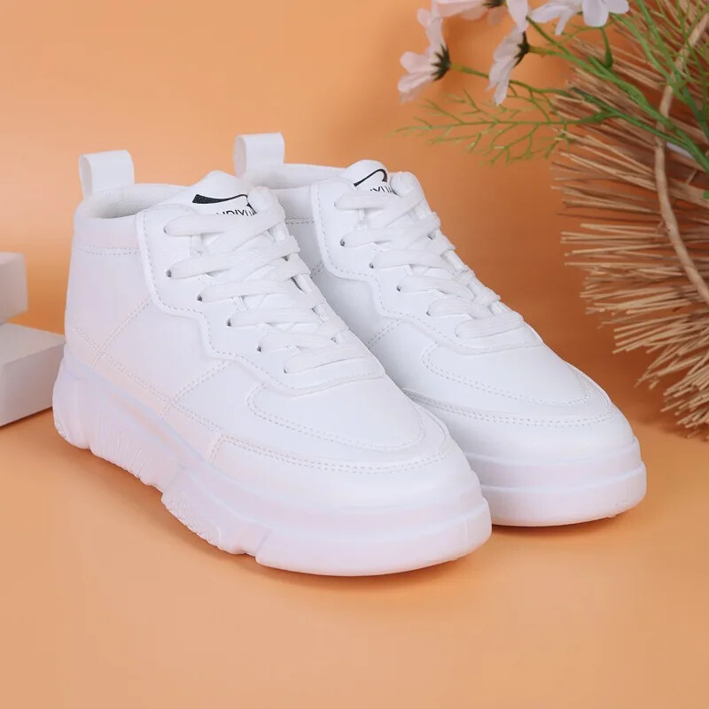 Pantofi de damă ocazional retro, cu cap rotund, de dimensiuni mari, de culoare solidă, cu toc înclinat, cu fundul gros, încălțăminte pentru alergare, pantofi de mers pentru femei