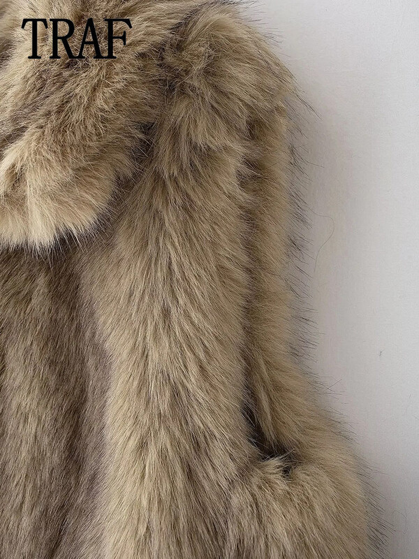 TRAF 2024, toamnă, epocă, ocazional, șic, pentru femei, cu rever, cu blană artificială, fără mâneci, vestă scurtă, topuri la modă