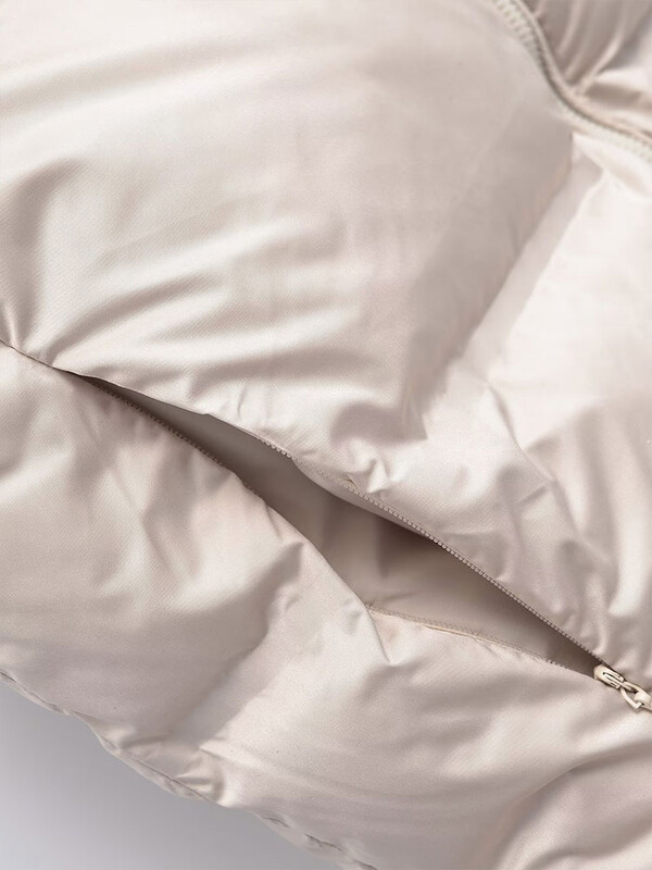 TRAF 2024 Jachete de iarnă, calde, decupate, pentru femei, la modă, fără mâneci, guler cu fermoar, îmbrăcăminte stradală