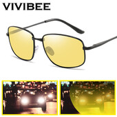 VIVIBEE поляризирани очила за нощно виждане за мъже, шофиращи 2024 метална рамка, жълти очила за нощно виждане UV400 Дамски очила