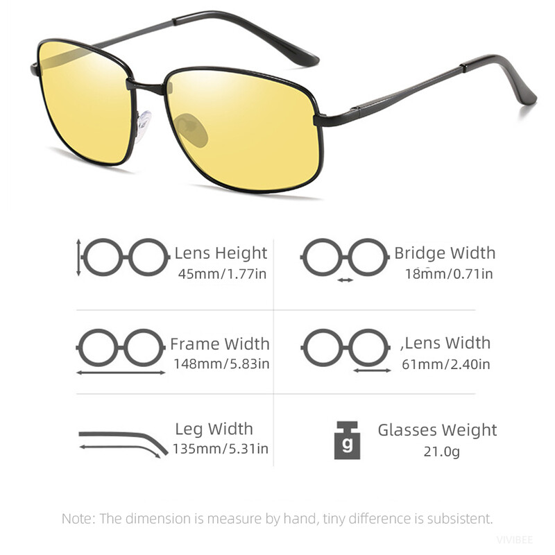 VIVIBEE polariseeritud öövaatlusprillid meestele 2024. aasta autoga sõitmiseks, metallraamiga, kollase öönägemise UV400 naiste prillid