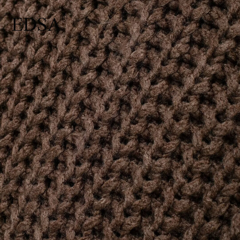 EDSA pentru femei, tricot gros, cardigan, vestă, toamnă, pulover decupat, vestă, cu un singur piept, cu nasturi aurii, rezervor, îmbrăcăminte exterioară