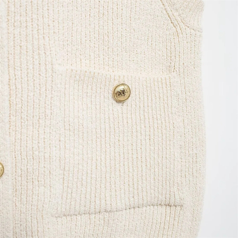 Femei Cardigan Tricotat Tank Top Moda Femei Chic Elegant Streetwear Femei Pulover Top