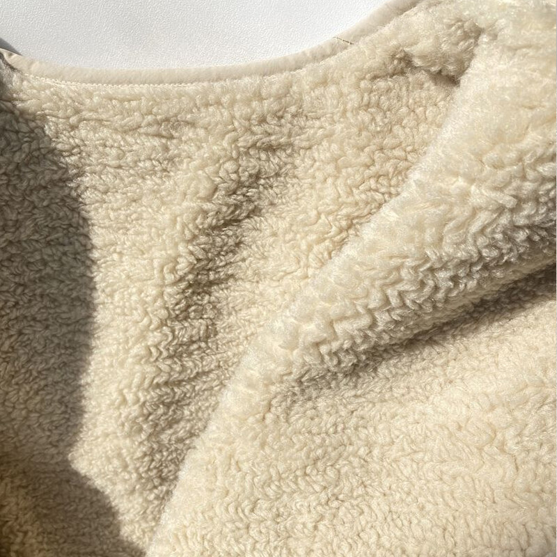 Dvipusės Nešiojamos Liemenės Rudens žiema Moteriškos sagos Liemenė Avinėlio plaukai Termiškai Šilti Stori Fleece Striukė be rankovių Moteriški paltai