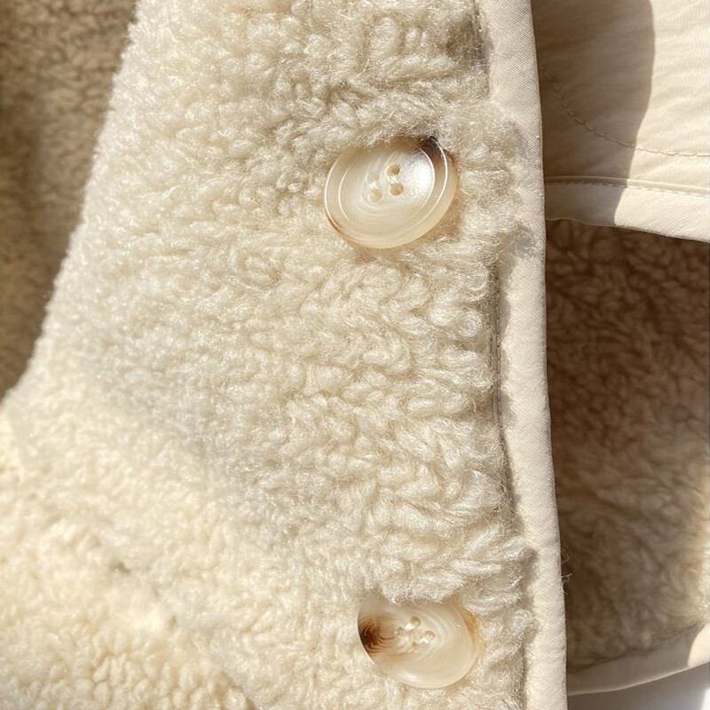 Dvipusės Nešiojamos Liemenės Rudens žiema Moteriškos sagos Liemenė Avinėlio plaukai Termiškai Šilti Stori Fleece Striukė be rankovių Moteriški paltai