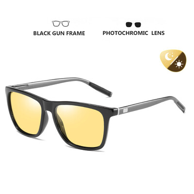 LIOUMO fotochrominiai naktinio matymo akiniai vairavimui kvadratiniai akiniai nuo saulės poliarizuoti vyriški geltoni lęšiai nuo akinimo akiniai lentes hombre