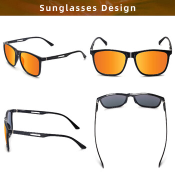 JM Men Polarized Sunglasses UV400 Orange Lensses Πολυτελής επωνυμία σχεδιαστής γυαλιά ηλίου Man Driving γυαλιά ηλίου Προσοφθάλμια