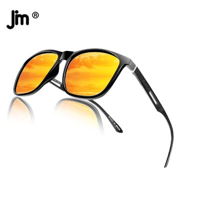 JM Men Polarized Sunglasses UV400 Orange Lensses Πολυτελής επωνυμία σχεδιαστής γυαλιά ηλίου Man Driving γυαλιά ηλίου Προσοφθάλμια