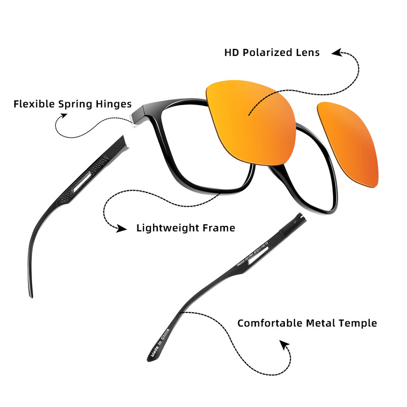 JM Vyriški poliarizuoti akiniai nuo saulės UV400 oranžiniai lęšiai Prabangūs prekės ženklo dizainerio akiniai nuo saulės Vyro vairavimo akiniai nuo saulės Akiniai Akiniai akiniai