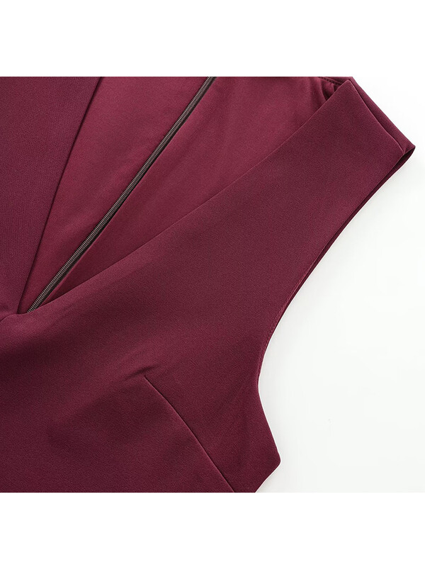 TRAF moteriška madinga plati klostuota mini suknelė, 2024 m. Elegantiškos, plonos biuro moteriškos gatvės suknelės su diržu Vestidos