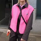 Vestă caldă pentru damă, fără mâneci, vestă de blană. Jachetă, cu un singur piept. Îmbrăcăminte de exterior Noutăți coreeane Comentarii Haine Toamnă Iarnă