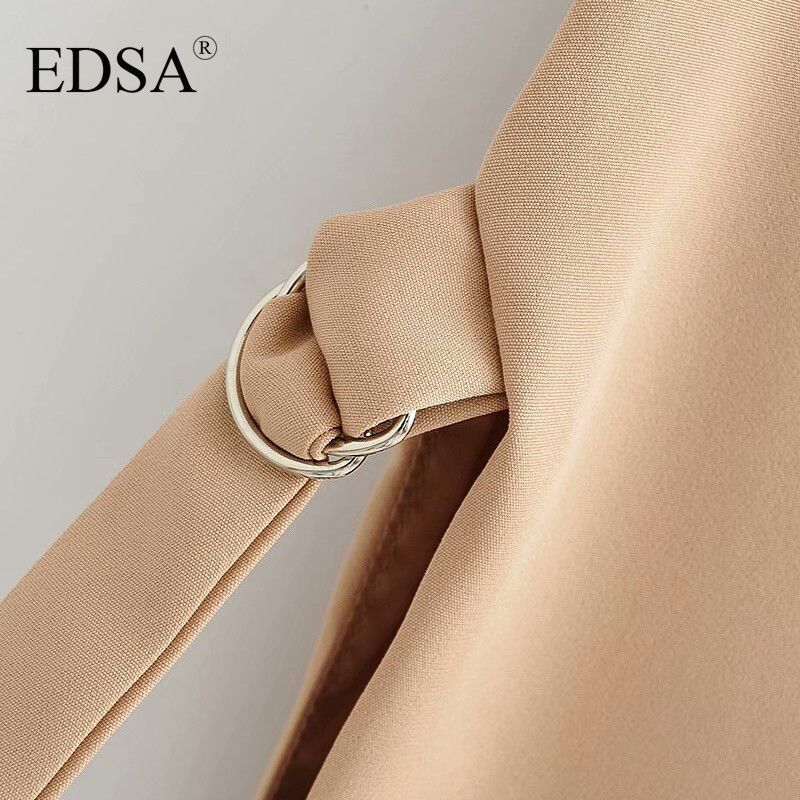 EDSA Vestă de modă pentru femei, vintage, fără mâneci, primăvară, toamnă, cu nasturi în față, îmbrăcăminte exterioară șic, negru, alb, vestă.