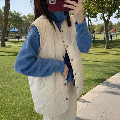 Smvp Fashion Γιλέκο με λαιμόκοψη μονόχρωμο Μαλακό φαρδύ μονόπλευρο αναστρέψιμο Αμάνικο ζεστό βελούδινο Παχύ γυναικείο παλτό Teddy