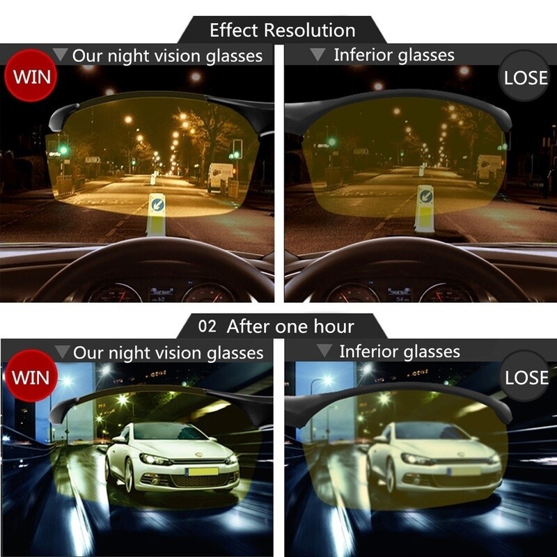 NAUJI Anti-glare Night Vision Vairuotojo akiniai naktiniai vairavimo akiniai Patobulinti šviesūs madingi akiniai nuo saulės Apsauginiai akiniai Automobilių priedai
