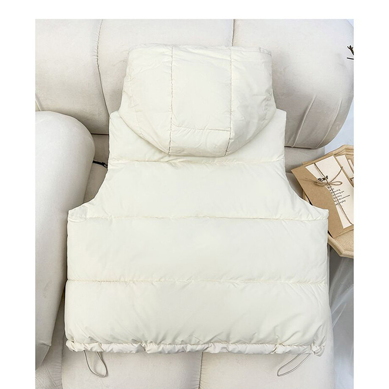 Nauja žieminė liemenė su gobtuvu plius dydžio pūkinė medvilninė striukė Moteriška liemenė Nauji viršutiniai drabužiai rudeninis šiltas storas berankovis paltas