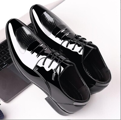 Odiniai batai Vyriški Prabangūs Verslo Oksfordo Kvėpuojantys lakinės odos oficialūs Didesnio dydžio Vyriški Biuro vestuviniai Butai Vyriški Juodi