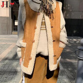 Ėriuko vilnos stovyklavimas Sportiniai šilti viršutiniai drabužiai Pridėti aksominį Dėvėjimas iš abiejų pusių Integruotas kailis ir oda Motociklo liemenė