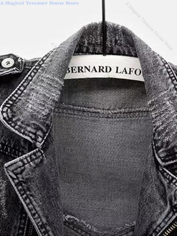 Szürke Jean Cowboy mellény Lyukas farmer női mellény Női tavaszi őszi ujjatlan felsők rövid dzseki lányok szakadt 5XL mellény