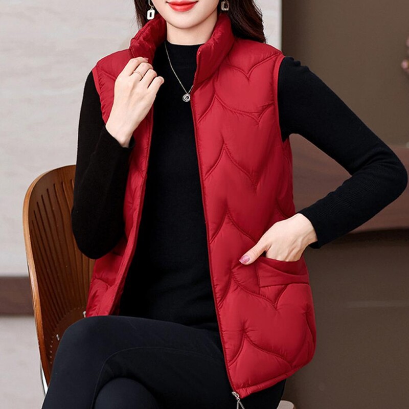Női pehelypamut mellény új őszi téli rövid laza alkalmi mellény Női divat nagy méretű ujjatlan kabát felső