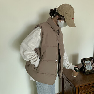 FIGOHR dūnu veste sievietēm 2024. g. jaunums, moderna, masīva dūnu jaka bez piedurknēm, kokvilnas jaka, brīva veste, rudens ziema