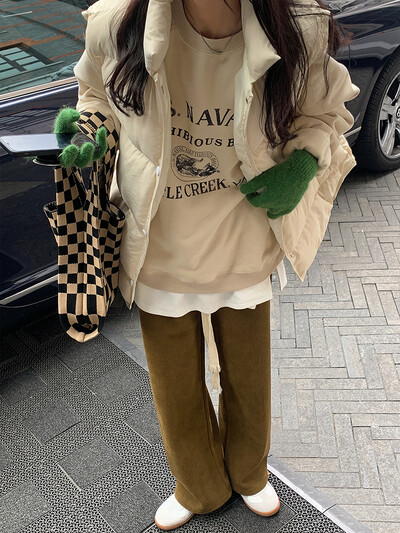 FIGOHR dūnu veste sievietēm 2024. g. jaunums, moderna, masīva dūnu jaka bez piedurknēm, kokvilnas jaka, brīva veste, rudens ziema