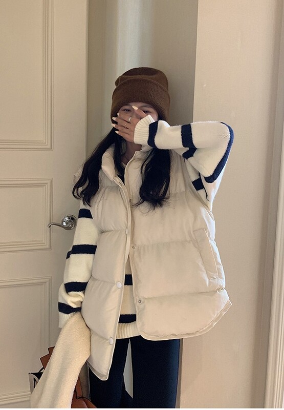 FIGOHR dūnu veste sievietēm 2024. g. jaunums, moderna, masīva dūnu jaka bez piedurknēm, kokvilnas jaka, brīva veste, rudens ziema