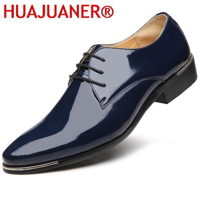 2023 Nou pantofi pentru bărbați de calitate din piele lăcuită Pantofi de nuntă albi Mărimea 38-48 Pantofi de rochie pentru bărbați din piele neagră moale