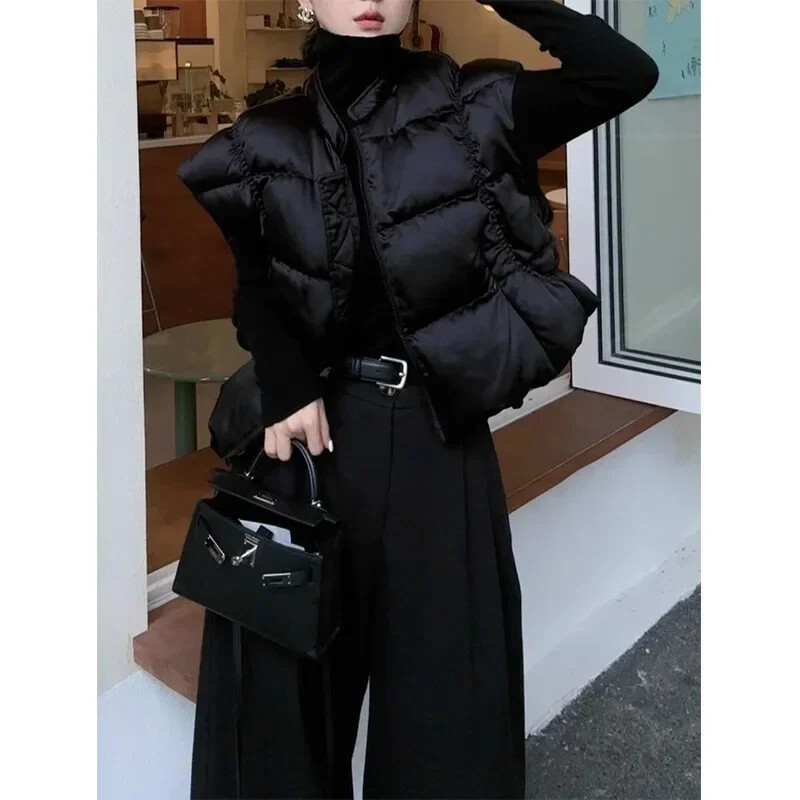 Jachetă populară din bumbac cu puf de rață alb în vestă Vestă Jachete pentru femei 2024 Mantoane Veste B739