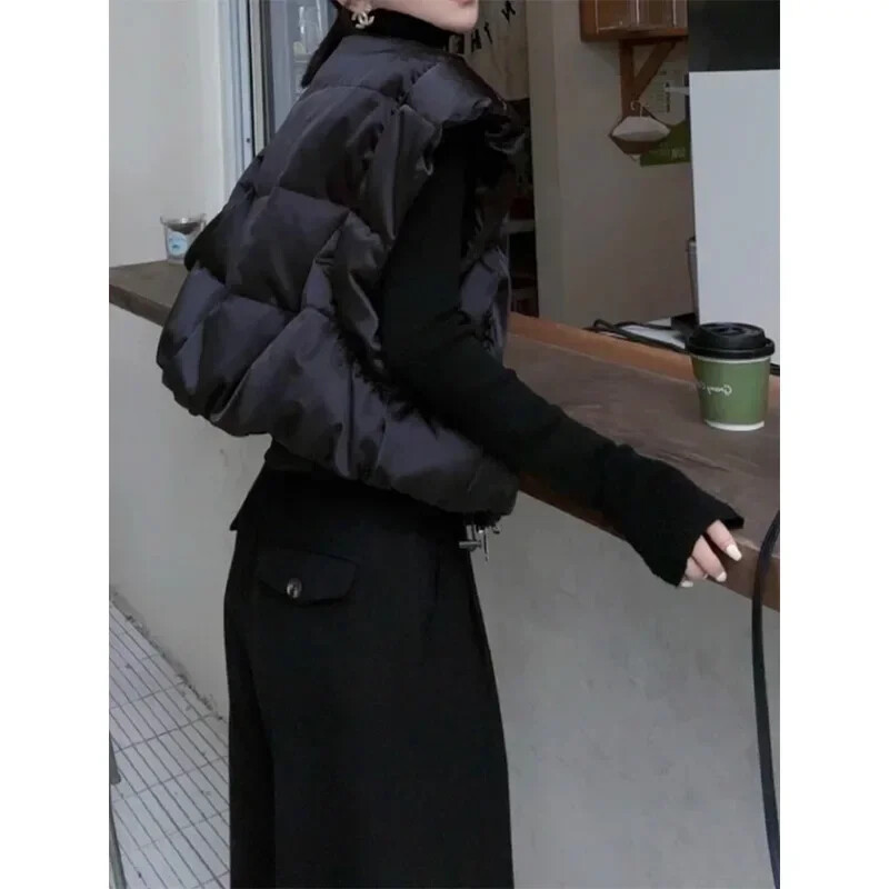 Jachetă populară din bumbac cu puf de rață alb în vestă Vestă Jachete pentru femei 2024 Mantoane Veste B739