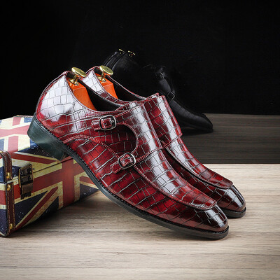 Prabangūs vyriški Suknelės Batai Krokodilo odos batai Vyriški sagtis Laisvalaikio vestuvių vakarėlio batai Aukštos kokybės verslo vyriški Brogue batai