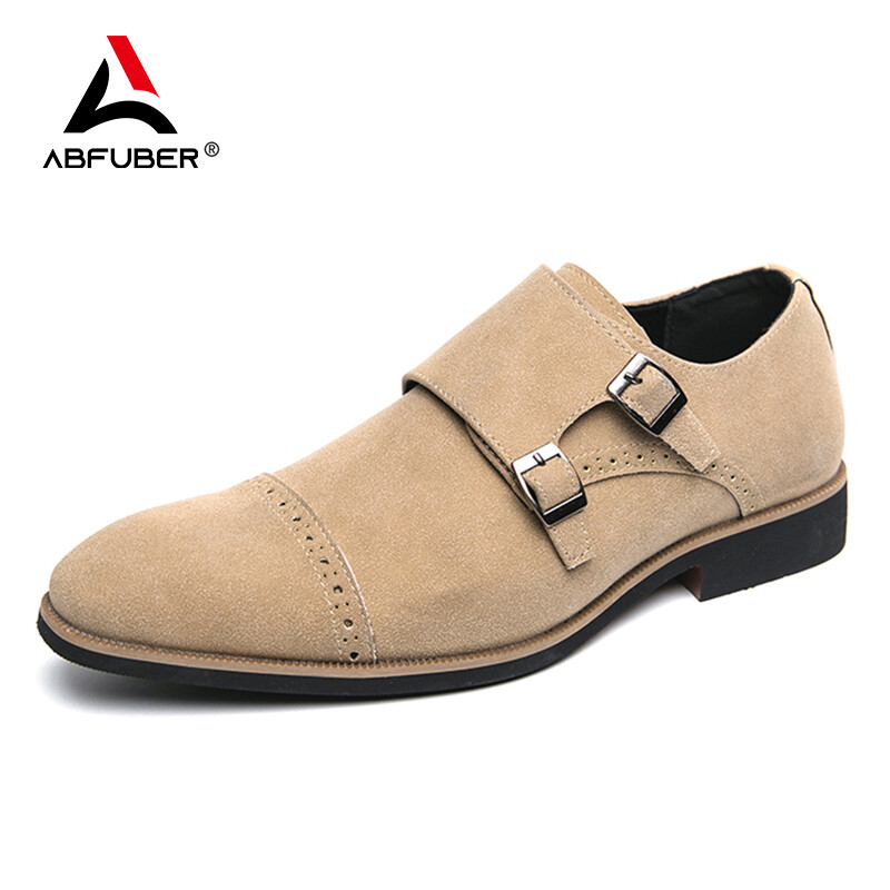 Divat Luxus Ruha Bőr Férfi Cipők Szerzetes Velúr Bőr csatszíj Üzleti Irodai Party Esküvői Cipők Férfi Ingyenes szállítás